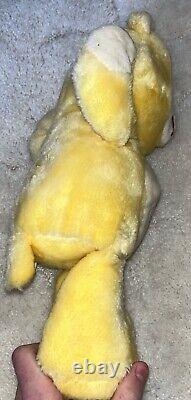 Vintage 80s Maverick Care Bear Fun Time Friend Yellow Stuffed Animal Plush 13