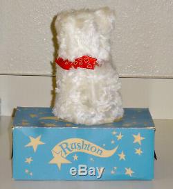 Vintage 9 Rushton Rubber Face Plush Valentine Crying Bear w Tag & Box EXCELLENT