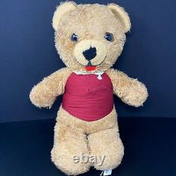 Vintage Animal Fair Brown Teddy Bear Plush Stuffed Animal Red Body 1981 Bradlees