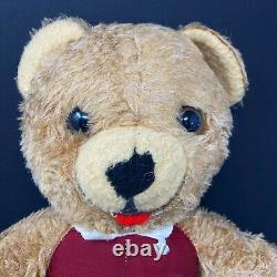 Vintage Animal Fair Brown Teddy Bear Plush Stuffed Animal Red Body 1981 Bradlees