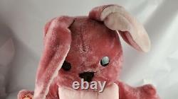Vintage Animal Fair Pink Rabbit with Bowtie Approx. 24 Inch Plush NOS