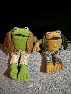 Vintage Arnold Lobels Frog And Toad Plush Dolls Lot Of 2 Pair Crocodile Creek