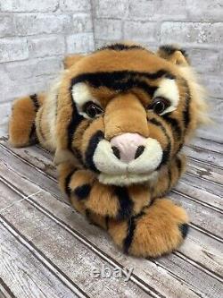 Vintage Aurora Tiger Plush Realistic Stuffed Animal Jumbo 26 Laying Rare HTF