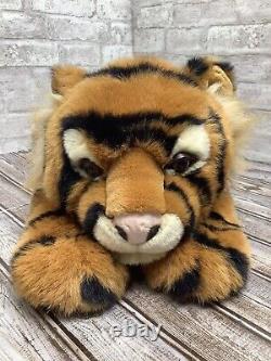 Vintage Aurora Tiger Plush Realistic Stuffed Animal Jumbo 26 Laying Rare HTF