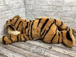 Vintage Aurora Tiger Plush Realistic Stuffed Animal Jumbo 26 Laying Rare HTF