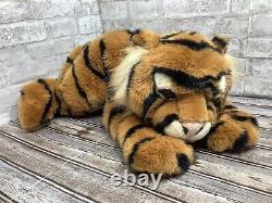 Vintage Aurora Tiger Plush Realistic Stuffed Animal Jumbo 26 Laying Rare HTF