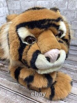 Vintage Aurora Tiger Plush Realistic Stuffed Animal Jumbo 26 Laying Rare HTF