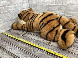 Vintage Aurora Tiger Plush Realistic Stuffed Animal Jumbo 26 Laying Rare HTF