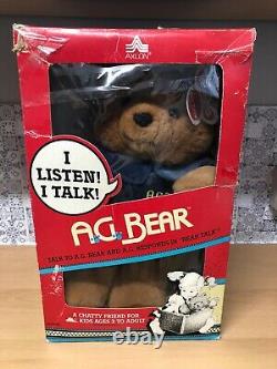 Vintage Axlon 1985'Talking' AG Baby Bear With Voice Box. Plush Toy. 1985