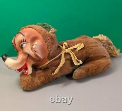 Vintage Big Bad Wolf Plush Rubber Face Laying Down Retro Stuffed Animal Toy