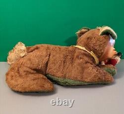 Vintage Big Bad Wolf Plush Rubber Face Laying Down Retro Stuffed Animal Toy