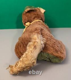 Vintage Big Bad Wolf Plush Rubber Face Laying Down Retro Stuffed Animal Toy