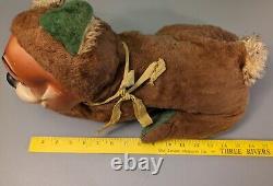 Vintage Big Bad Wolf Plush Rubber Face Laying Down Retro Stuffed Animal Toy