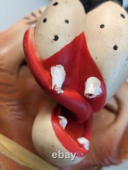 Vintage Big Bad Wolf Rubber Face Plush Toy Laying Down Stuffed Animal Doll