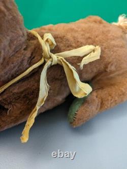 Vintage Big Bad Wolf Rubber Face Plush Toy Laying Down Stuffed Animal Doll