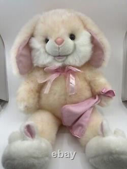 Vintage Bunny Rabbit 2 Shoes Stuffed Animal Plush Lovey Satin Trim