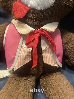 Vintage Captain Kangaroo Dancing Bear Plush 1970s Stuffed Animal Toy Television