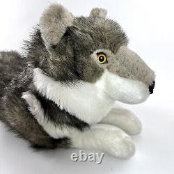 Vintage Cascade Toy Realistic Plush Gray White Wolf Dog Stuffed Animal Large 19