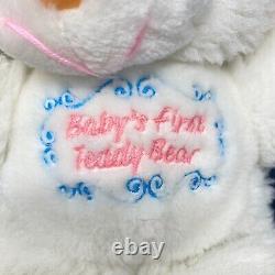 Vintage Dan Dee Baby's First Teddy Bear Plush White and Pink 13 Stuffed Animal