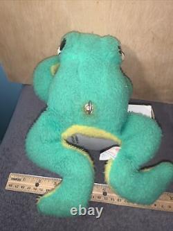 Vintage Douglas Cuddle Toy (Frog)Stuffed Toy Plush With Wind-up Music Box