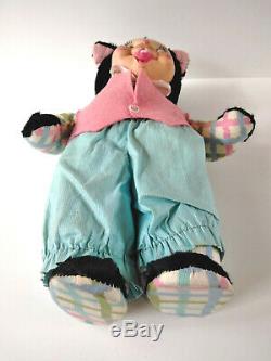 Vintage Early Gund Rubber Face Plush Easter Bunny Rabbit Cat Girl Rushton Stuff