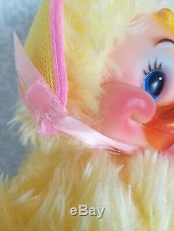 Vintage Easter Rushton Rubber Face Chick Duck Stuffed Plush (pink Yellow Bear)