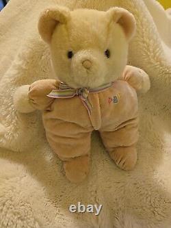 Vintage Eden Baby Teddy Bear Pink Abc Pajamas Ribbon Stuffed Animal Plush Toy