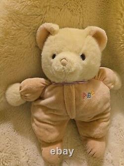 Vintage Eden Baby Teddy Bear Pink Abc Pajamas Ribbon Stuffed Animal Plush Toy