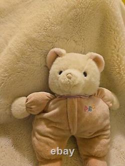 Vintage Eden Baby Teddy Bear Pink Abc Pajamas Ribbon Stuffed Animal Plush Toy