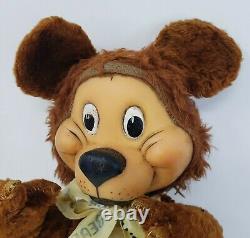 Vintage Gund Swedlin Disney Rugged Bear Stuffed Animal Rubber Face Plush Growler