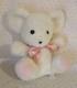 Vintage Gund White Mouse Rattle Stuffed Animal Plush Toy 7 Pink Feet Black Nose