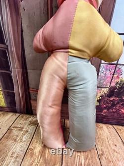 Vintage Hard Faced Clown Jester Large Plush Stuffed Animal