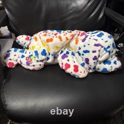 Vintage Lisa Frank Dotty Paws Plush Dog Stuffed Animal 24 Dalmatian Rainbow