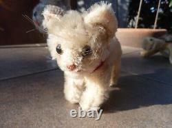 Vintage Lot 5 STEIFF Mohair Small Stuffed Plush Animal Dog Cat Mouse Bird Turtle