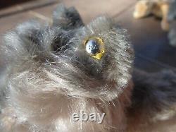 Vintage Lot 5 STEIFF Mohair Small Stuffed Plush Animal Dog Cat Mouse Bird Turtle