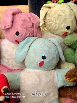 Vintage Lot Of Plush Stuffed Animals 40's & 50's