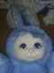Vintage Mattel My Child Pet Bunny Rabbit Blue Plush Rare Htf 80s Collectible