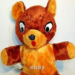 Vintage Mizpah Teddy Bear Plush Faux Mohair Stuffed Animal Brown Orange Toy 20