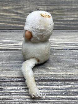 Vintage Monchhichi White Fuzzy Clip On Hands 3 Stuffed Animal Lovey Plush