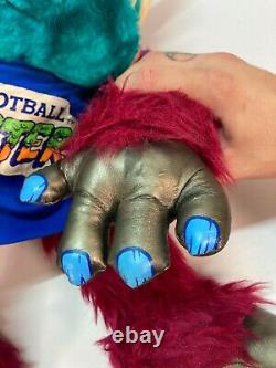 Vintage My Pet Football Monster Plush Amtoy Collectible 80's Good Hands & Feet