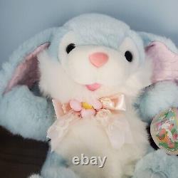 Vintage NWT Fairview Blue Plush Easter Bunny Rabbit Pink Nose, Satin Feet & Ears