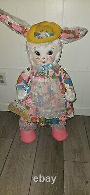 Vintage Original Giant RUSHTON Plush Stuffed Animal Rubberface Grandma Bunny