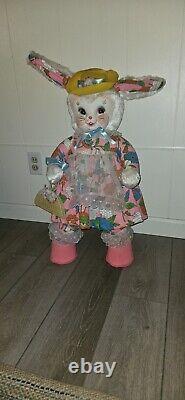 Vintage Original Giant RUSHTON Plush Stuffed Animal Rubberface Grandma Bunny