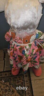 Vintage Original Giant RUSHTON Plush Stuffed Animal Rubberface Grandma Bunny