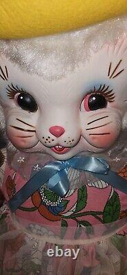 Vintage Original Giant RUSHTON Plush Stuffed Animal Rubberface Grandma Bunny