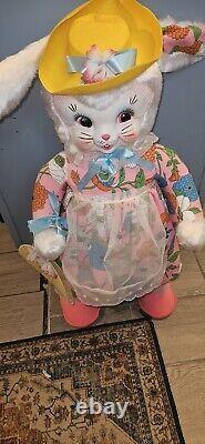 Vintage Original Giant RUSHTON Plush Stuffed Animal Rubberface Grandma Bunny