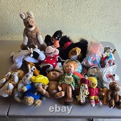 Vintage Plush Dolls Lot Stuffed Animals New and Used