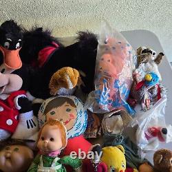 Vintage Plush Dolls Lot Stuffed Animals New and Used