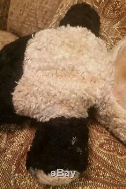 Vintage Plush Rubber Face Panda Bear Stuffed Black White 11 Rushton, Rare