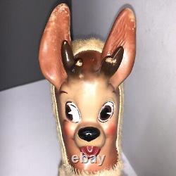 Vintage Plush Rubber Face Reindeer Deer 1959 Columbia Toy Products 15 READ